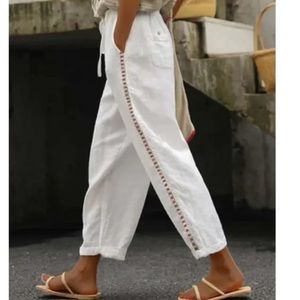 Loose Casual Drawstring Plain Pants size Large